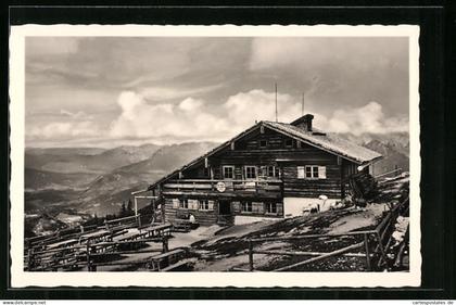 AK Rossfeldskihütte, Fernblick zu Gebirgen