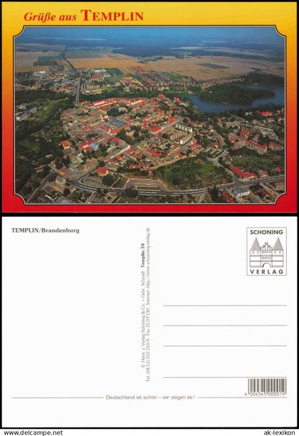 Templin Luftbild Luftaufnahme Grusskarte Grüße aus TEMPLIN 2000