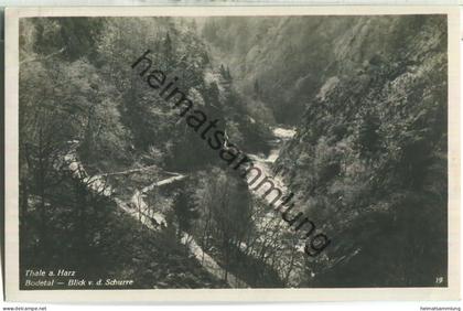 Thale - Bodetal - Blick von der Schurre - Foto-Ansichtskarte - Verlag Hermann Leiste Thale