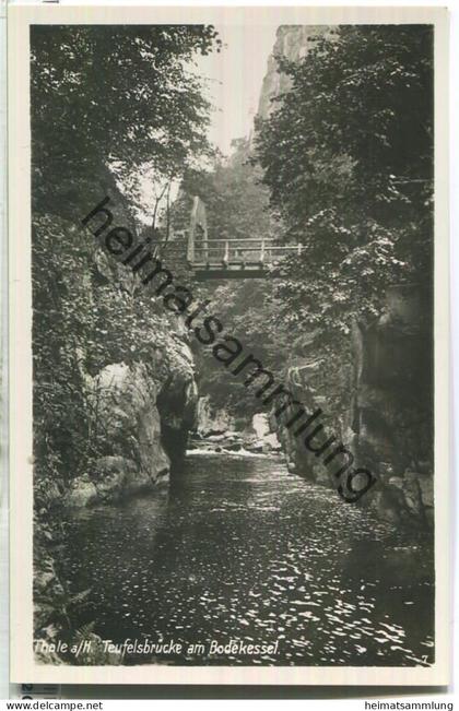 Thale - Teufelsbrücke am Bodekessel - Foto-Ansichtskarte - Verlag Franz Lohse Thale