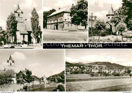 Themar Stadtkirche HO Hotel Gaststaette Drei Rasen Pulverturm Partie an der Werr