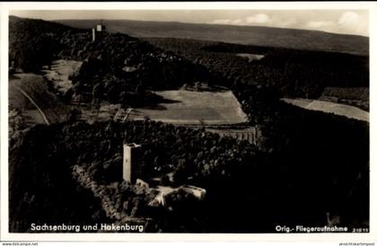 CPA Heldrungen in Thüringen, Sachsenburg über Heldrungen, Fliegeraufnahme