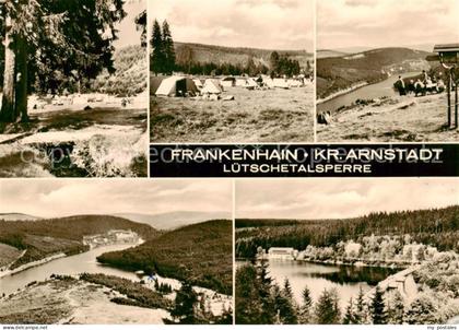 Frankenhain Thueringen Landschaftspanorama Luetschetalsperre Campingplatz
