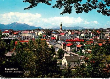 Traunstein Oberbayern Stadtpanorama mit Chiemgauer Alpen