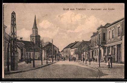 AK Trebbin, Marktplatz mit Kirche