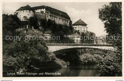 Tuebingen Schloss Hohen Tuebingen und Alleenbruecke