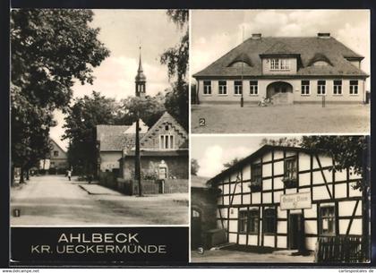 AK Ahlbeck / Ückermünde, HOG-Gasthaus Grüner Baum, Oberschule, Hauptstrasse
