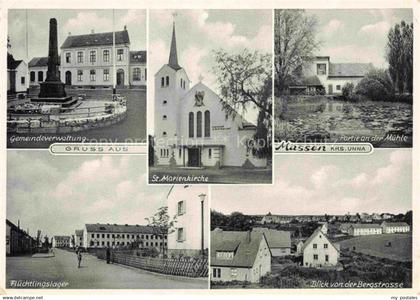 Massen Unna Gemeindeverwaltung St Marienkirche Muehle Fluechtlingslager Blick vo