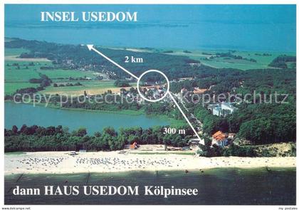 Insel Usedom Fliegeraufnahme mit Koelpinsee Hotel Haus Usedom