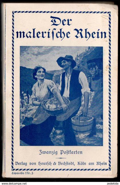 C1100 - Der malerische Rhein - Rheinschifffahrt Schifffahrt Dampfer - Hoursch & Bechstedt Köln - 20 Karten Leporello