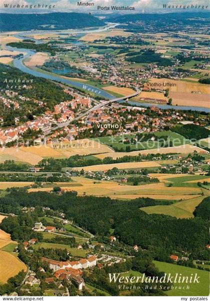 Vlotho Weser Herford NRW Fliegeraufnahme mit Weserlandklinik