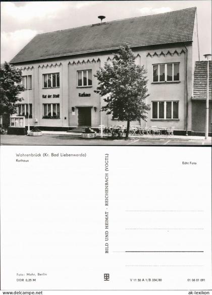 Ansichtskarte Wahrenbrück-Uebigau-Wahrenbrück Partie am Rathaus 1980