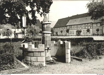 Uebigau Elster Marktplatz mit Brunnen