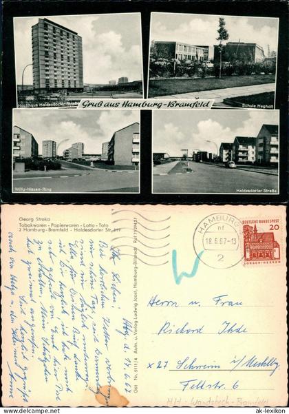 Ansichtskarte Bramfeld-Hamburg Hochhäuser und Neubauten 4 Bild 1967