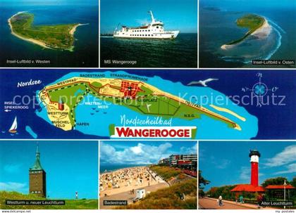 Wangerooge Nordseebad MS Wangerooge Westturm Leuchtturm Strand Fliegeraufnahmen