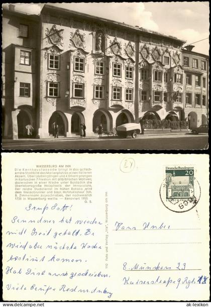 Ansichtskarte Wasserburg am Inn Wasserburg a. Inn Kernhausfassade 1968