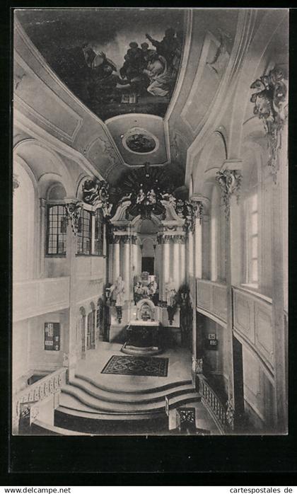 AK Weesenstein, Schlosskirche, Innenansicht