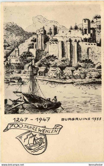 Wehlen, Burgruine 1755