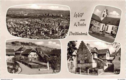 Weil am Rhein Panorama Kirche Ortspartien