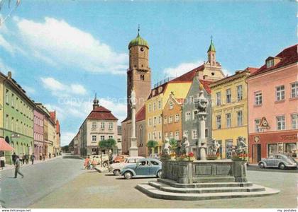 Weilheim  Oberbayern Marienplatz Brunnen Kirche