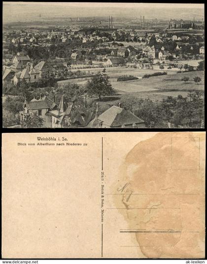 Ansichtskarte Weinböhla Blick vom Albertturm nach Niederau zu 1917