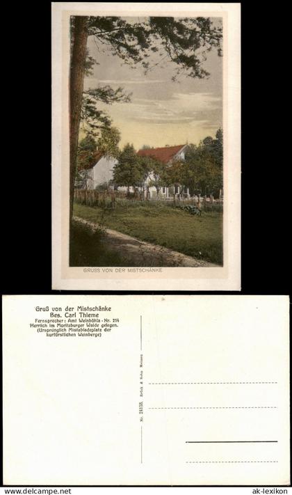 Ansichtskarte Weinböhla Partie an der Mistschänke 1927