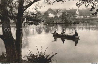 Weinboehla FDGB Erholungsheim Heidehof mit Hausteich Bootspartie
