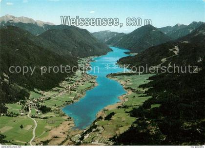 Weissensee Kaernten Fliegeraufnahme