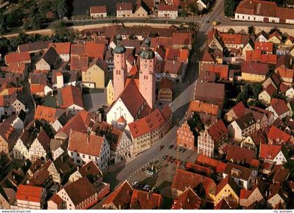 Wemding Bayern Fliegeraufnahme mit Kirche und Marktplatz