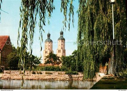 Wemding Partie am Wasser mit Kirche