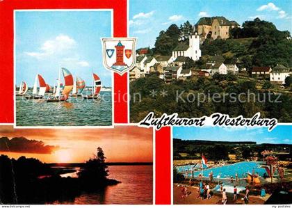 Westerburg Westerwald Feibad Burg Kirche Segelboote