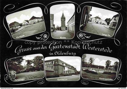 Westerstede Ammerland Niedersachsen Teilansichten Gartenstadt Marktplatz Kirche