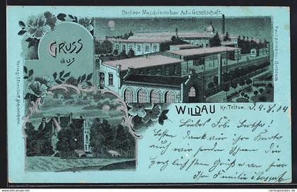 Mondschein-Lithographie Wildau, Berliner Maschinenbau AG vorm. Schwarzkopff, Stammschloss & Villa Wildau