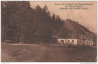 AK Erzgebirge Alberoda Gasthof zur dürren Henne bei Lössnitz Aue Schlema Schneeberg Zwönitz Hartenstein Schwarzenberg