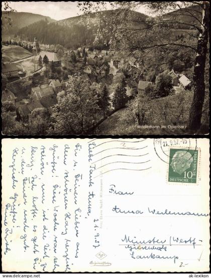 Wildemann (Innerstetal) Panorama-Ansicht Wildemann im Oberharz 1957