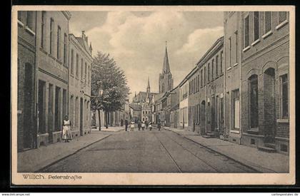 AK Willich, Peterstrasse mit Kindern