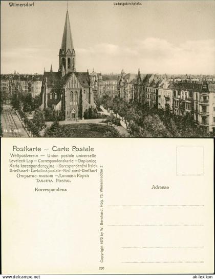 Ansichtskarte Wilmersdorf-Berlin Ludwigskirchplatz. REPRO 1918/1990