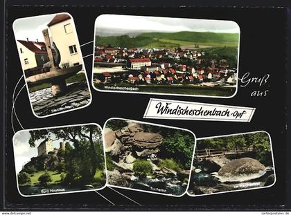 AK Windischeschenbach /Opf., Ortsansicht mit Burg Neuhaus