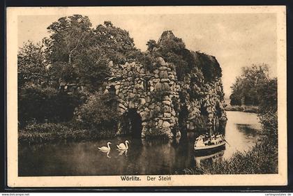 AK Wörlitz, Der Stein mit Boot