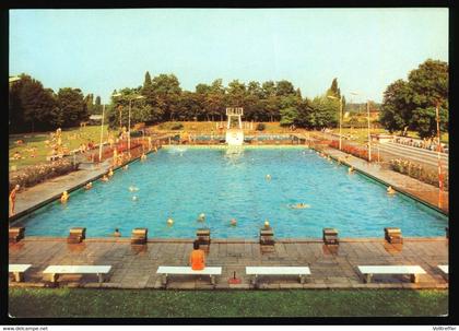 DDR Foto AK um 1980, Wolfen, Freibad, Schwimmbad