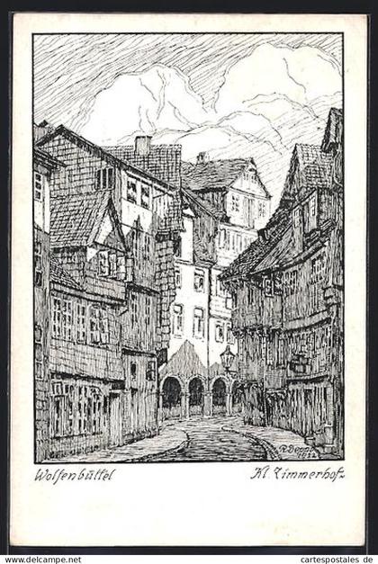 Künstler-AK Wolfenbüttel, Kleiner Zimmerhof