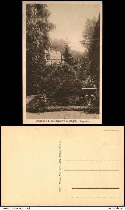 Ansichtskarte Warmbad-Wolkenstein Kurgarten 1928