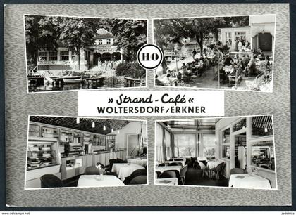 8357 - alte MBK Ansichtskarte - Woltersdorf Erkner - HO Strand Cafe Gaststätte - gel - TOP