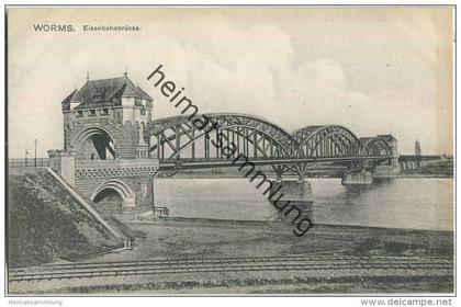 Worms - Eisenbahnbrücke - Verlag Carl Scheuermann Worms
