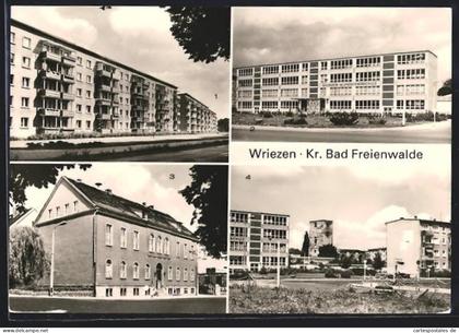 AK Wriezen, Kirchhofstrasse, Salvador-Allende-Oberschule, Klubhaus, Ortspartie