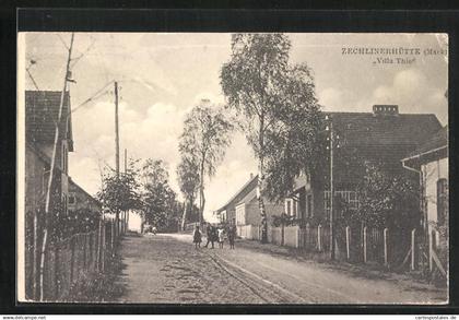 AK Zechlinerhütte /Mark, Strassenpartie mit Villa Thie