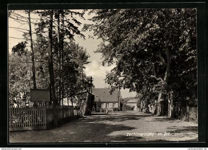 AK Zechlinerhütte, Strasse mit grossen Bäumen