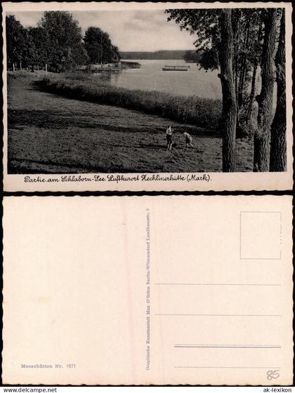 Ansichtskarte Zechlinerhütte-Rheinsberg Partie am Schlabornsee 1955