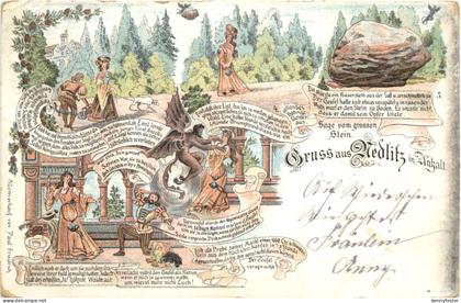 Gruss aus Nedlitz in Anhalt - Litho - Zerbst