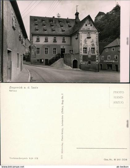 Ansichtskarte Ziegenrück/Saale Rathaus 1963